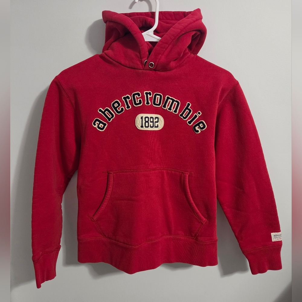 Vintage Abercrombie & Fitch Red Kids Hooded Sweatshirt